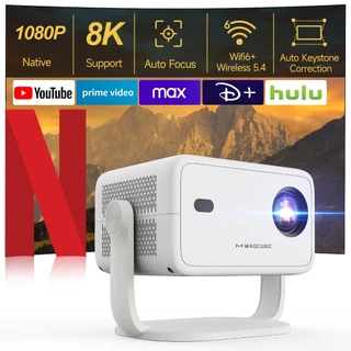 MAGCUBIC L018 Projetor 1080p Nativo 4k Profissional Android 14 Foco Automático Desvio de Obstáculos WiFi 6 BT5.4