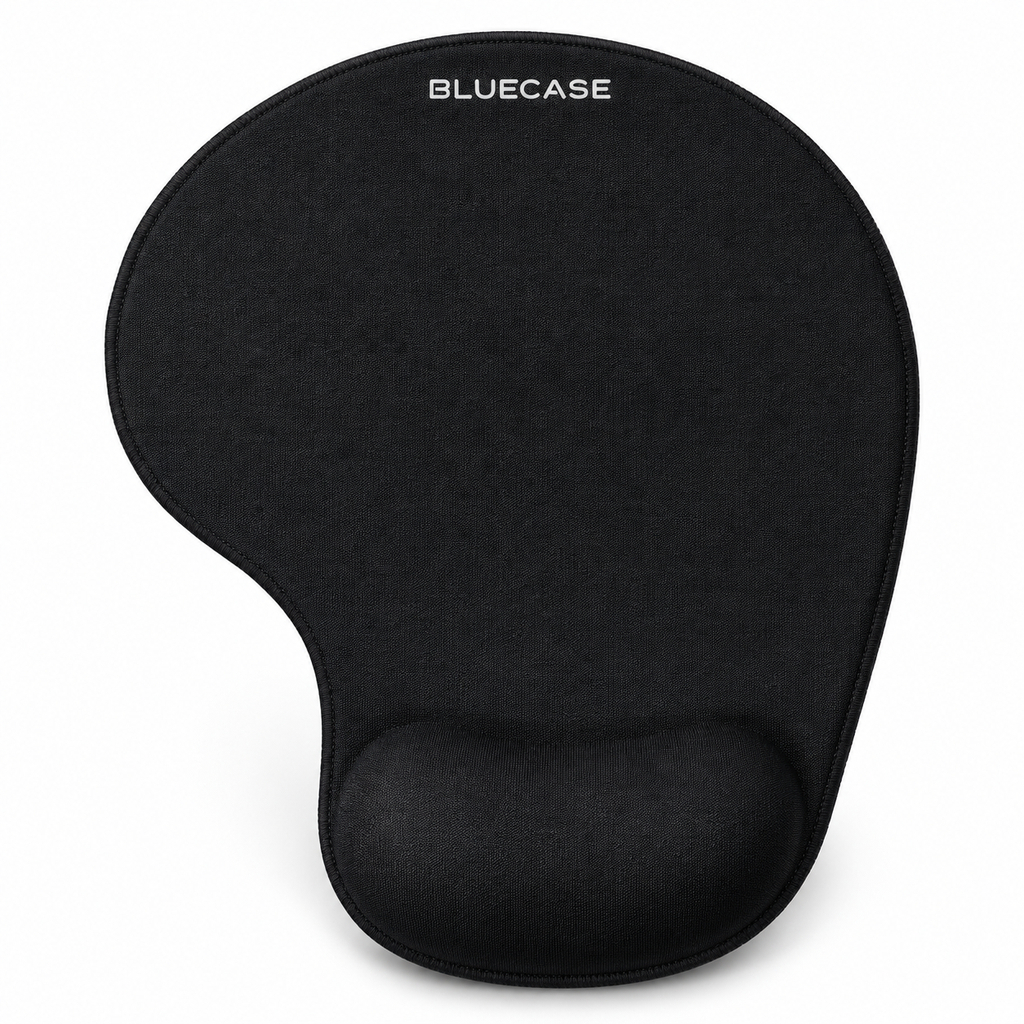 Mousepad Ergonômico Bluecase BP11B Preto, Apoio em Gel, Base Antiderrapante EVA