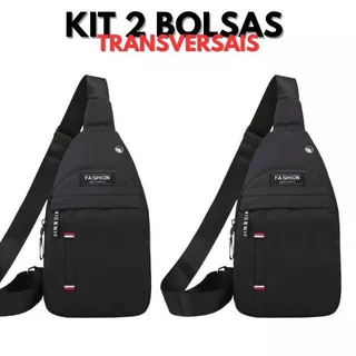 Kit 2 Bolsas Mochilas de Peito Pochete Transversal Feminina e Masculina Qualidade e Resistente Impermeavel em Oferta na Shopee