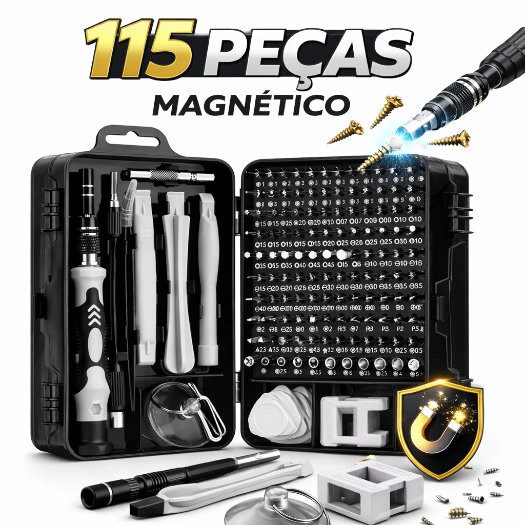 Conjunto Kit Ferramentas 115 Peças Jogo Mini Chaves Precisão Multiuso Celular Notebook Tablet