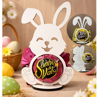 Lembrancinha De Páscoa Infantil Coelho Porta Bombom Para Escolha Coelhinho Kit 10 20 30Unid Em MDF em Oferta na Shopee