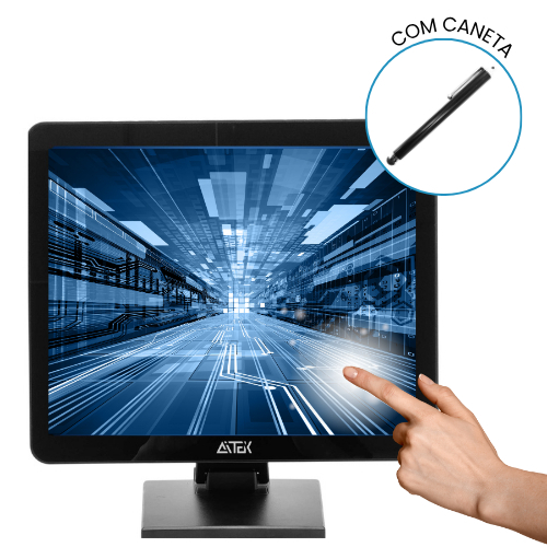 Monitor Touchscreen 17” LED HDMI VGA para PDV Totem 60Hz com Caneta e ...