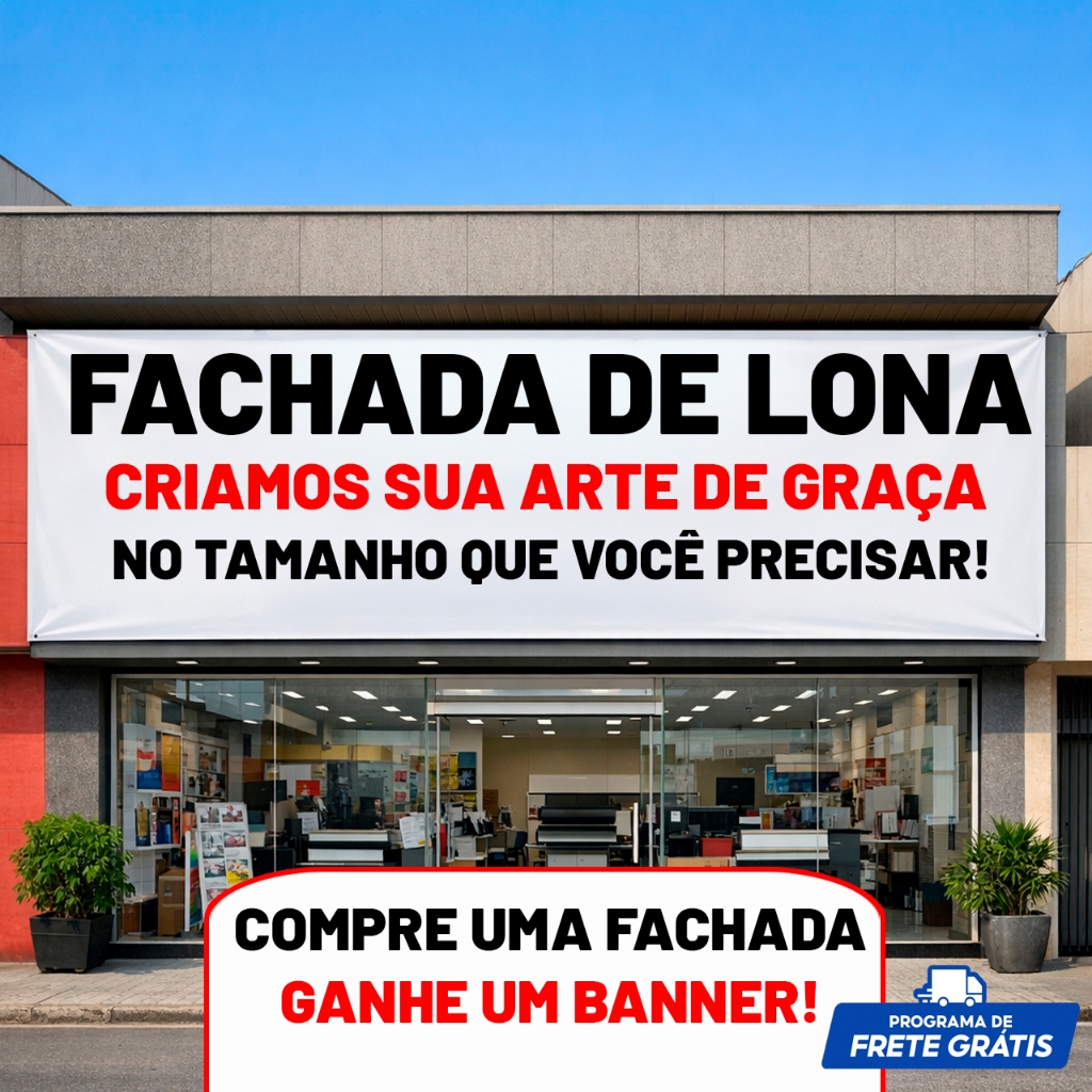 FACHADA/BANNER 2M x 50CM DE LONA PARA COMÉRCIO EVENTOS OU FESTAS ...