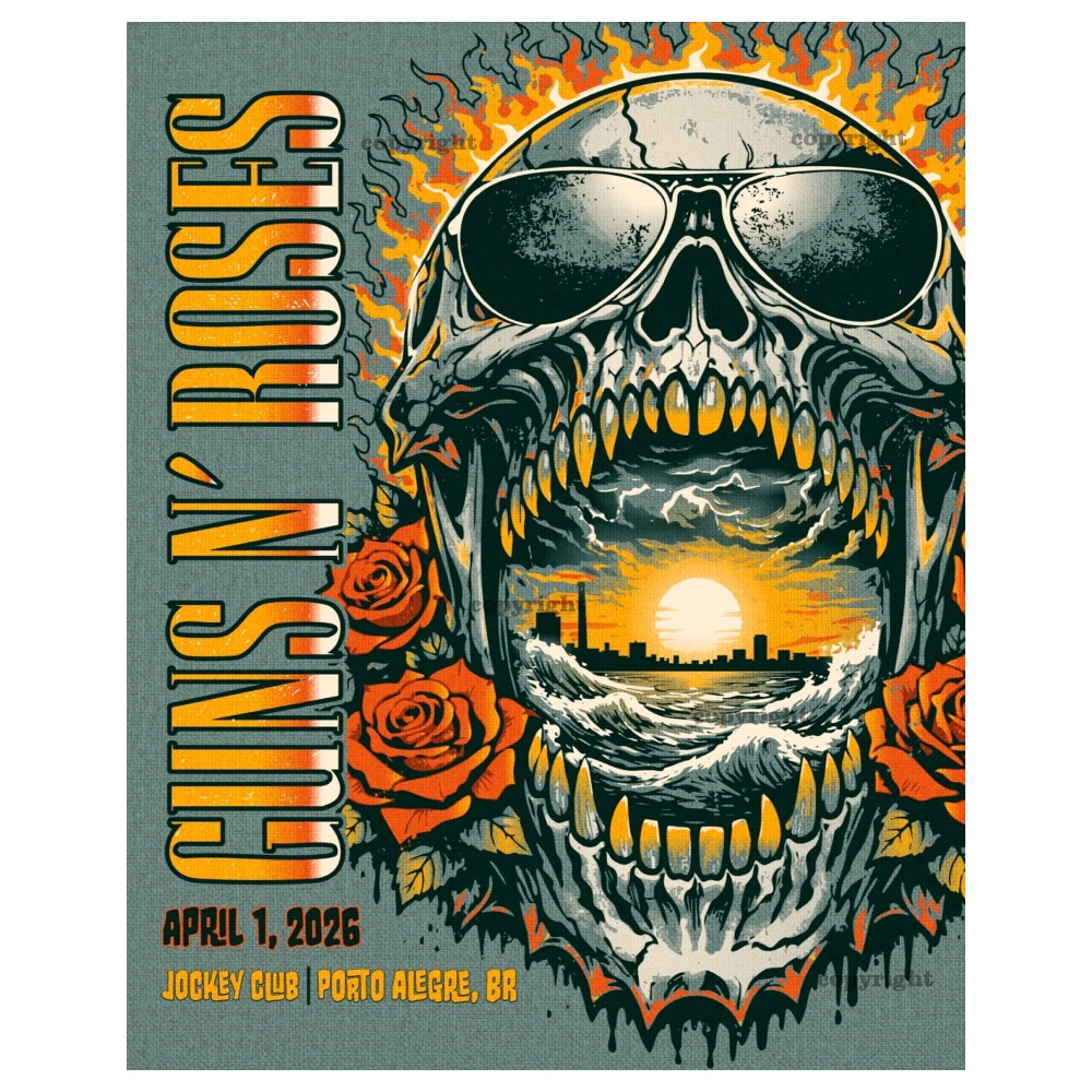 Guns N' Roses ポスター Poster Guns N Roses 30x40cm Banda Show Porto Alegre Rock RS