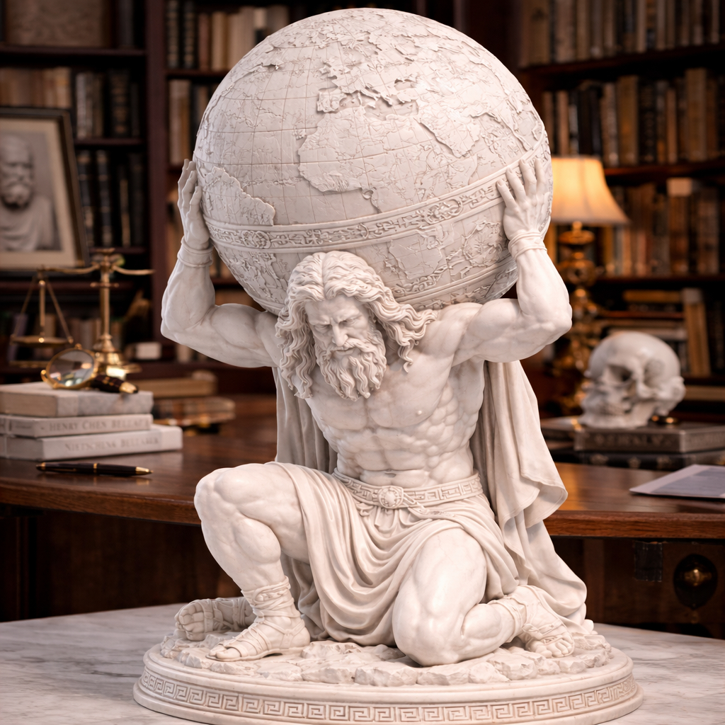 Estatua Atlas Decorativa Simbolo Forca Para Escritorio E Estante Design ...