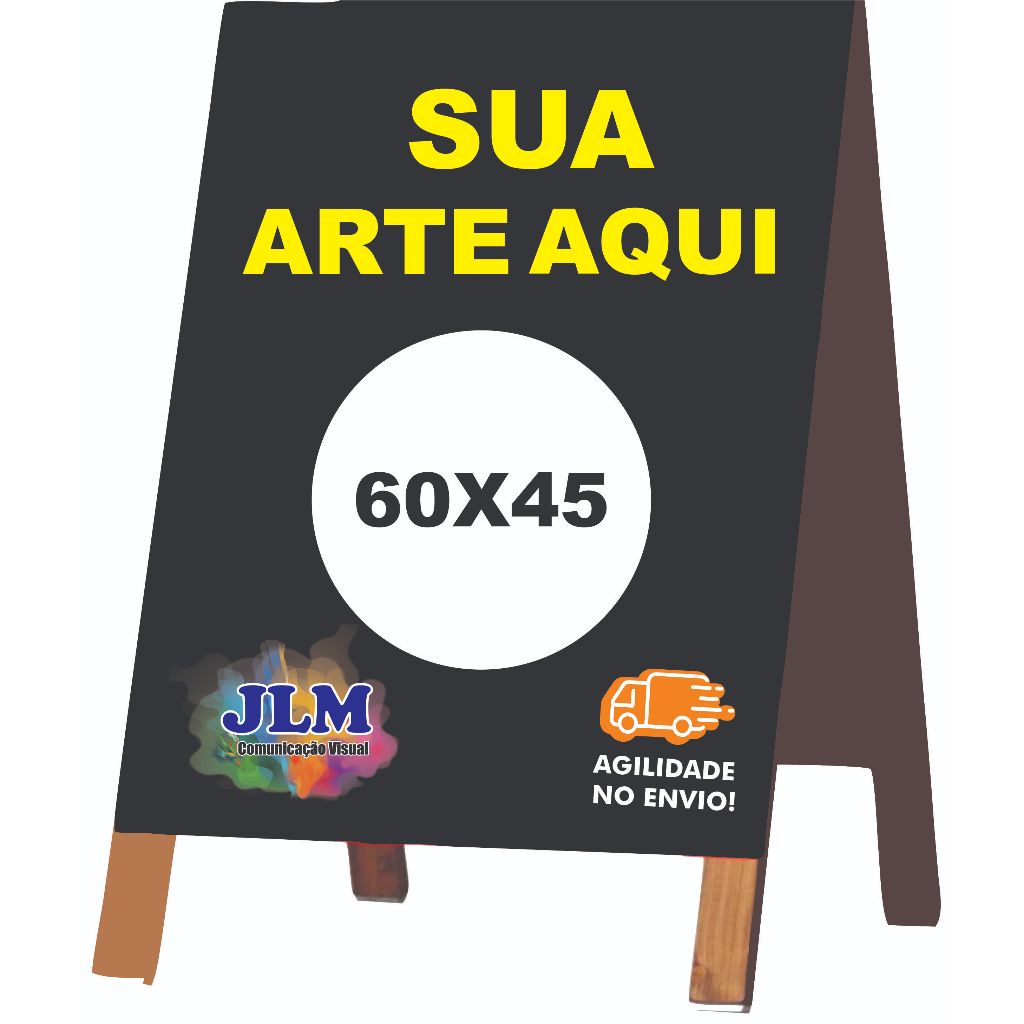 Cavalete de Madeira em Lona Propaganda Personalizado para su
