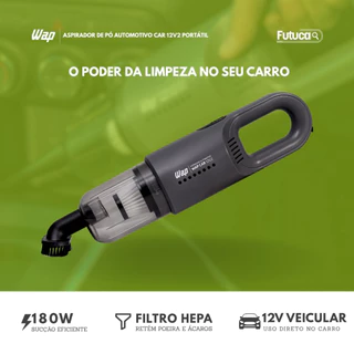 Aspirador de Pó Wap Car 12v2 Portatil Rápido Aspirador Limpeza Eficiente
