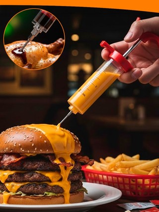 Seringa Culinária Injetora Temperos Molhos Cheddar Carnes Hamburguer ...