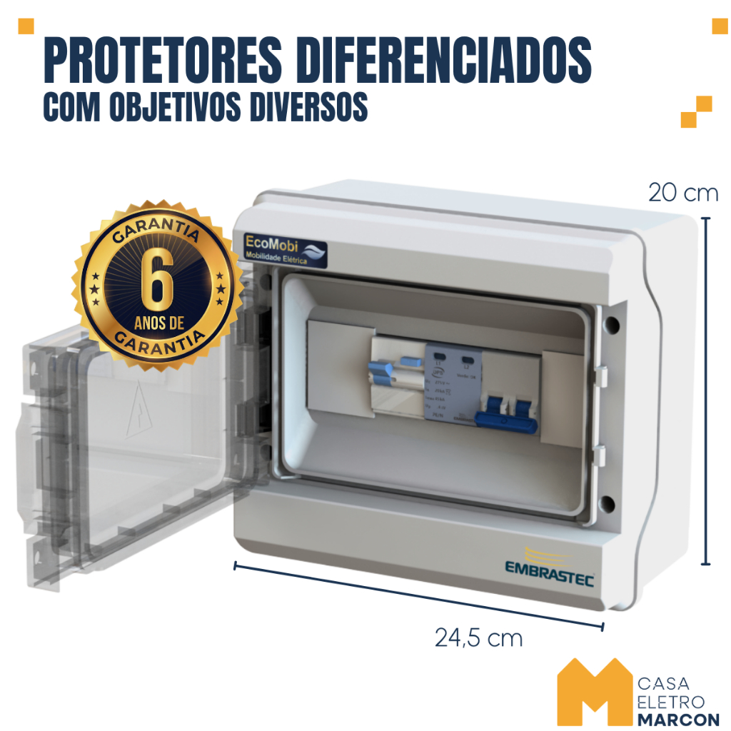 Quadro Mobi Box Proteção Veicular Cinza Embrastec 7kw Carregador IDR ...