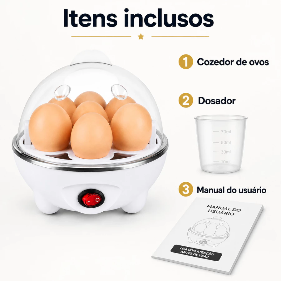 Cozedor de Ovos Elétrico para até 7 Ovos Prático e Rápido - foto 2