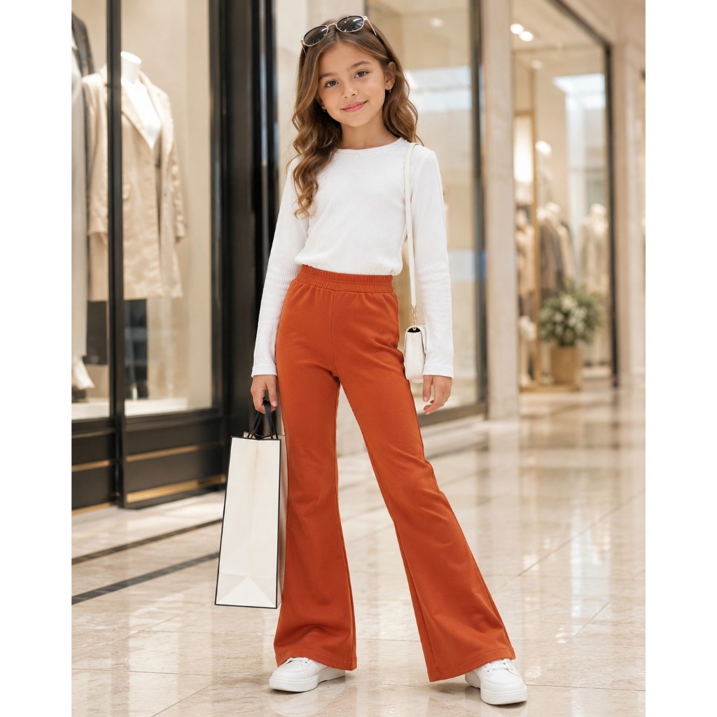 calça boca larga calÃ§a infantil flare