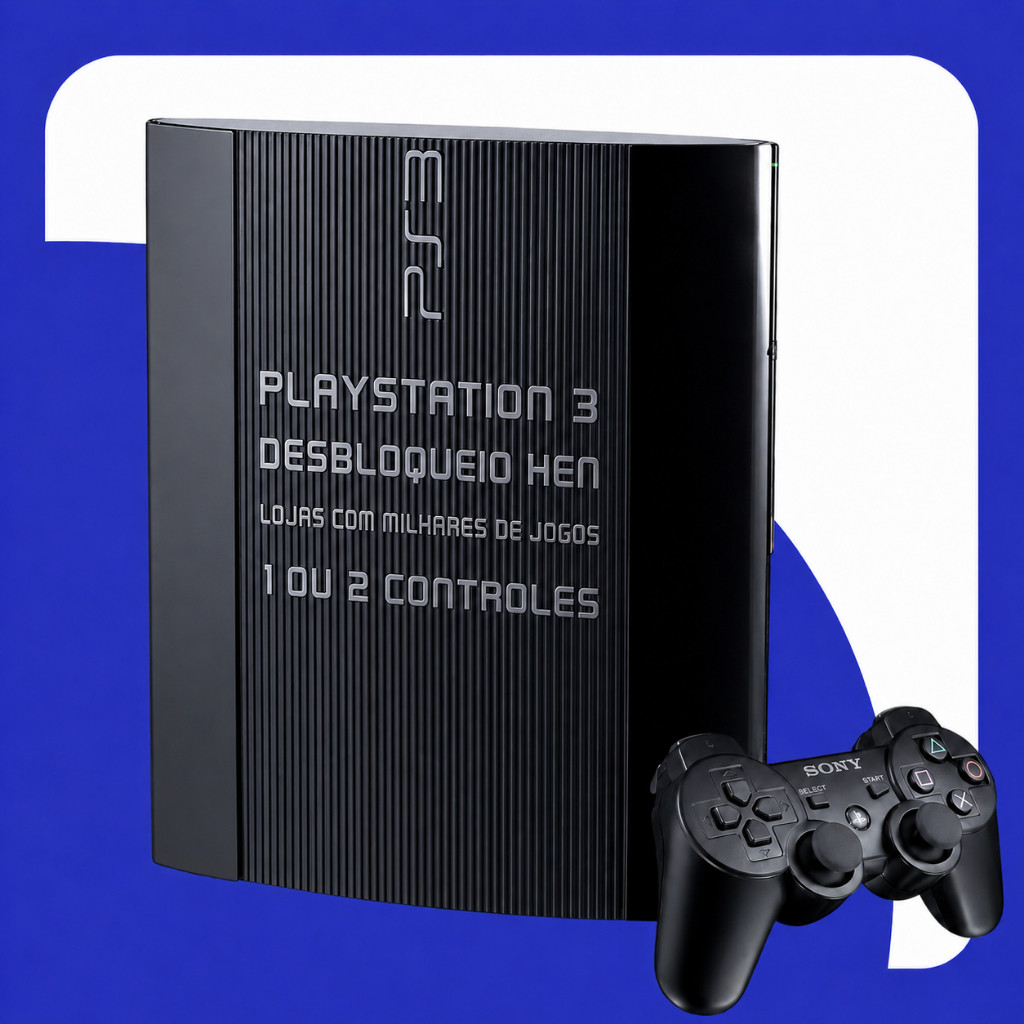 Console PlayStation 3 Sony Desbloqueado 250GB / 500GB +2 Controle