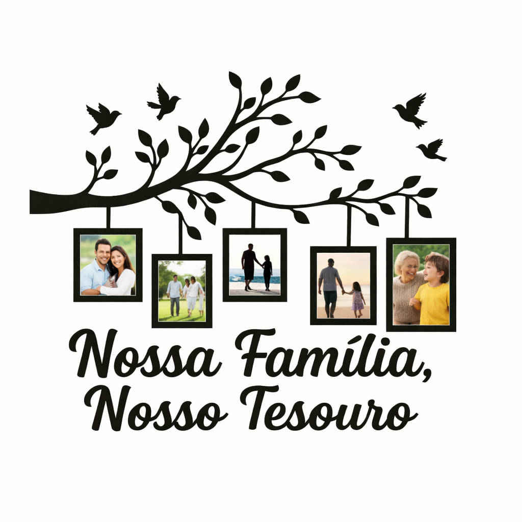 Quadro Decorativo em MDF 10x15– Árvore com Molduras para Fotos de ...