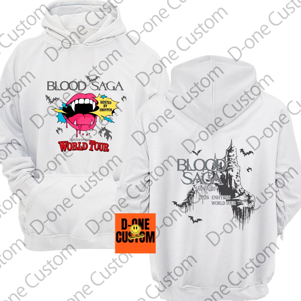 Moletom Estampado Enhypen Blood Saga Tour São Paulo 2026 Exclusivo