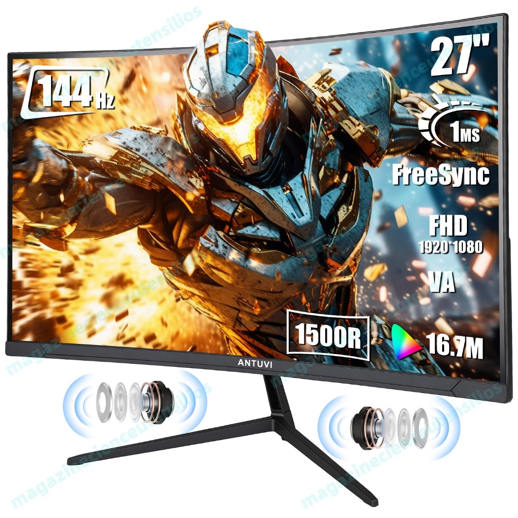 Monitor Curvo Gamer 27 1500r 144hz 1ms Com Alto-falante Hdmi | Shopee ...
