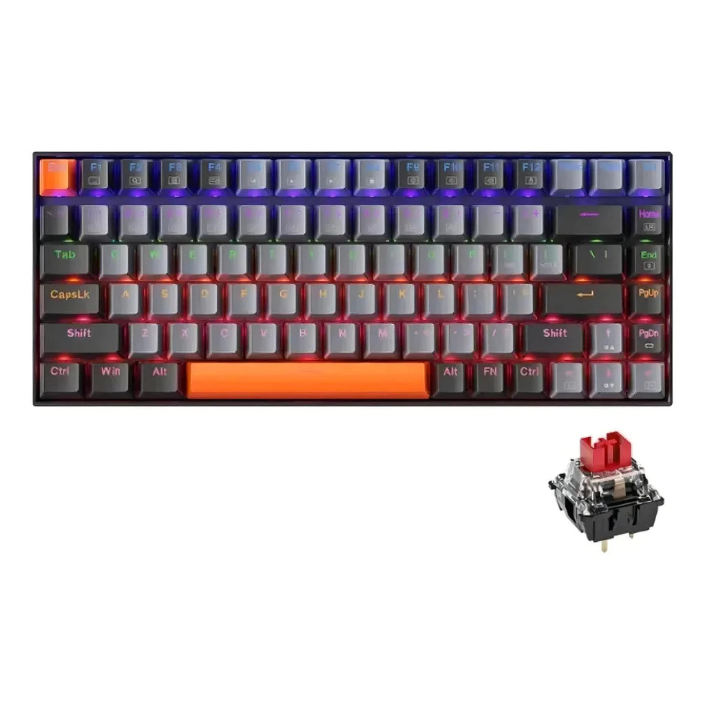 Teclado Mecânico Machenike K500 B84 Switch Red Cor de Teclado Cinza Claro Idioma Inglês Us