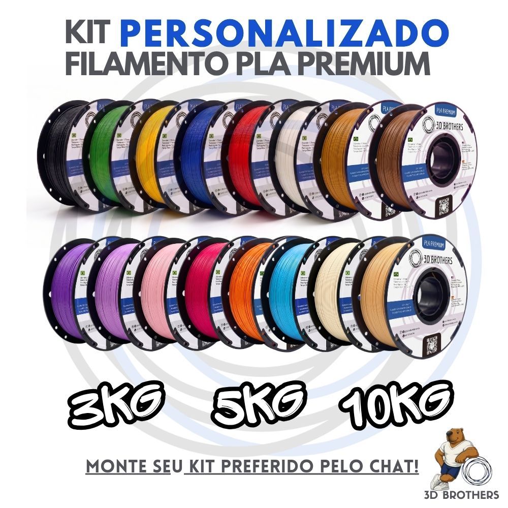 KIT FILAMENTO PLA PREMIUM 3D BROTHERS - PERSONALIZADO | Shopee Brasil