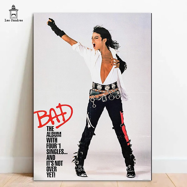 マイケル・ジャクソン BAD25 ポスター Quadro Placa Decorativa Michael Jackson Bad Poster em MDF 20x28cm