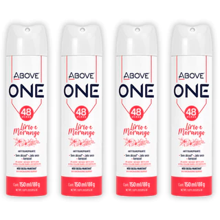 Kit 4 Desodorante Above One Women Lírio e Morango 150ml - 48 horas de Proteção