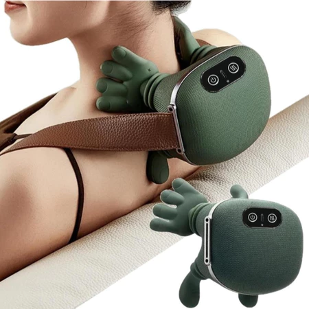 Massageador de Pescoço e Ombros Portátil 3D Com Calor Relaxante Massagem Profunda