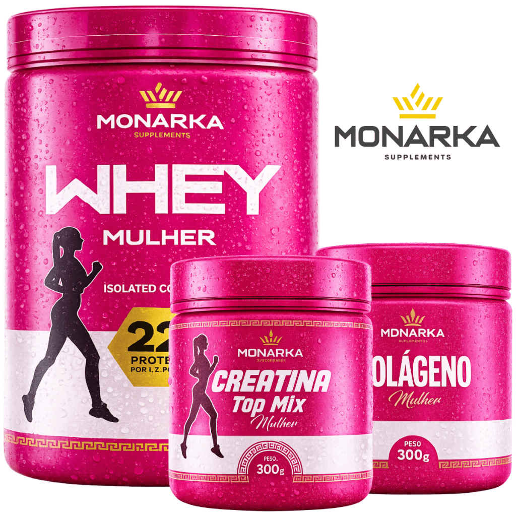 Kit Whey Protein Blend Isolado Concentrado + Creatina 300g + Colágeno Hidrol 300g - Feminino- 504