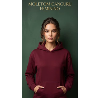 Blusa De Moletom Feminino Flanelado Sem Estampa Algodão ENVIO DIRETO CHEGA HOJE Moletom Canguru