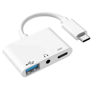 Mobile Hub 3 em 1 Adaptador Para Computador com Entradas Usb, Tipo C e p2/p3