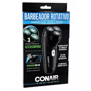 Barbeador Elétrico Conair For Men Rotativo Bivolt Sem Irrita Preto
