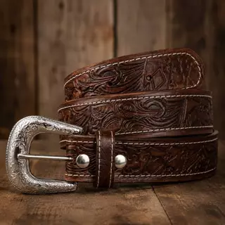Cinto Country Original Luxo Couro Reforçado Legítimo Entalhado Artesanalmente Fivela Reforçada Tradicional Luxo Unissex