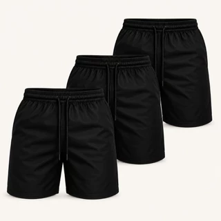 Kit 3 Shorts Masculinos Tactel Academia Treino Corrida Caminhada Bermuda Esportiva Confortável