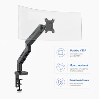 Suporte para Monitor Articulado Sumay 15 a 35 Pol Pistão a Gás Braço de Mesa VESA F800W
