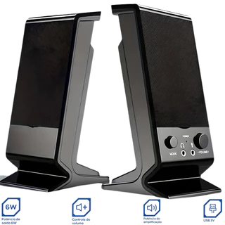 Caixa de Som Para Computador e Notebook USB P2 Bluetooth 6W Potente Estéreo Som Estéreo