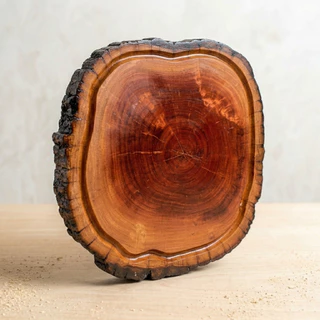Tábua 40 cm madeira maciça frios cortes carnes churrascos sobreposições design borda irregular