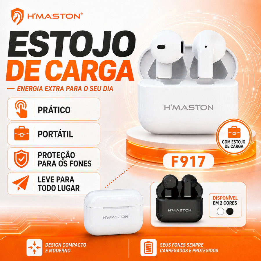 H'MASTON F917 Fone De Ouvido Bluetooth Sem Fio Fone Sem Fio Bluetooth Fone Bluetooth Sem Fio Fone De Ouvido Sem Fio