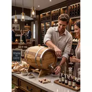 Barril Amburana 10 litros Cachaça Pinga Whisky Torneira Luxo