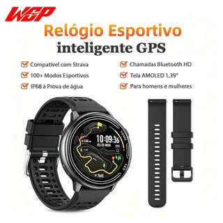 GPS Smartwatch Relógio masculino feminino Universal WGP KC100 1.39''AMOLED A tela IP68 à Prova de água 100+ esportes