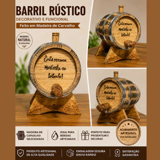 Barril/corote/tonel de carvalho para cachaça/ whisky /1 litro