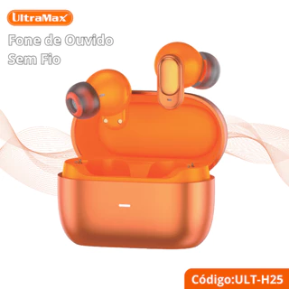 Fone de Ouvido Sem Fio UltraMax ULT-H25 Bluetooth 5.3 In-Ear Intra-Auricular com Microfone HD