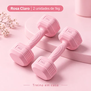 Par de Halteres Emborrachados 1kg Peso de Mão para Musculação Pilates Academia em Casa