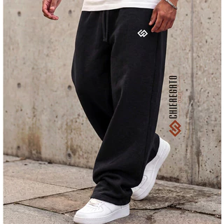 Calça Moletom Wide Leg Baggy Unissex Calça Flanelada Casual Streetwear Calça Masculina Y2K Original