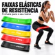 Kit 5 Faixas Elásticas de Resistência para Treino Pernas Glúteos Pilates Yoga Academia Musculação Funcional