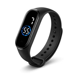 Relógio Digital Slim Tipo Mi Band Pulseira Emborrachado
