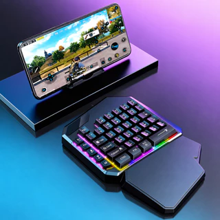 Teclado Gamer Semi Mecanico Single Hand Profissional Uma Mão Led RGB Para Mobilador Free Fire Novo