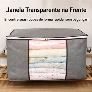 84L Caixa Saco Organizador Cobertor Casaco Guarda Roupa Ecológico Anti-Poeira Umidade Insetos Multiuso