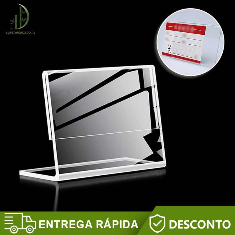 Display Porta Preço Acrílico 5x3cm Etiqueta Expositor Buffet