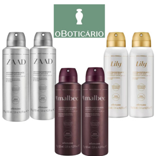 2 Und Desodorante Antitranspirante Aerossol Jato Seco O´boticario Malbec, Zaad, Lily em Oferta na Shopee