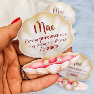 TAGS FORMATO CONCHA PARA BRINCO MIMO/LEMBRANCINHA DIA DAS MÃES em Oferta na Shopee