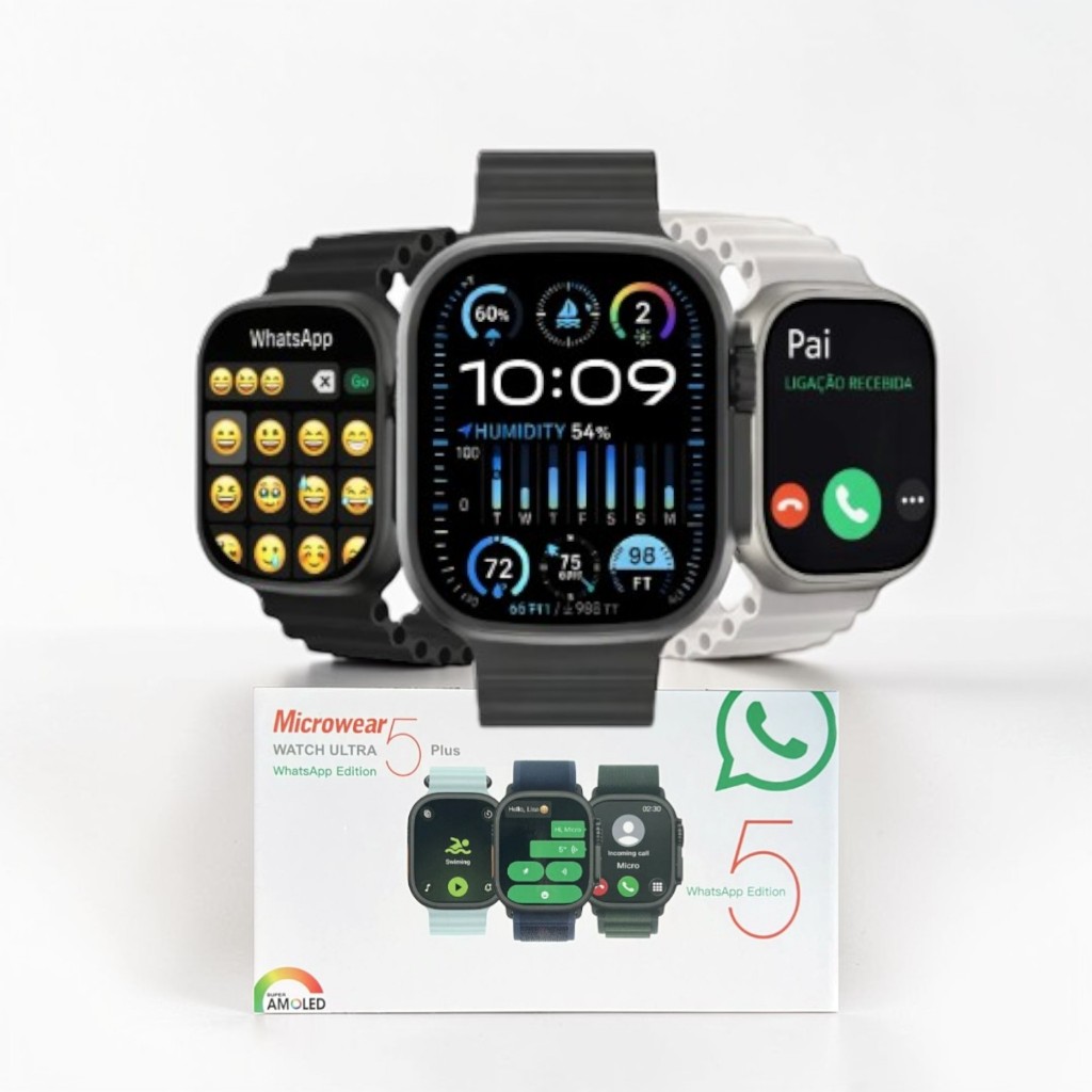 Smartwatch Ultra 5 Relógio Inteligente Nfc Gps Whatsapp Esportivo ...
