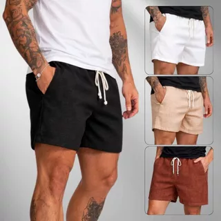 Short De Linho Masculino Básico Mauricinho Premium Alta Qualidade Short Linho Bolso Faca