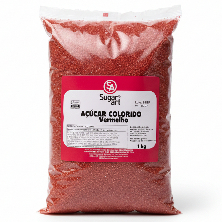 Açúcar Cristal Vermelho Algodão Doce Morango Amor Confeito D